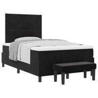 cama tipo box spring con cabecera negro 200 x 120 cm terciopelo vidaxl