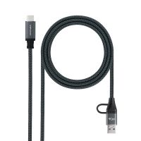 cable usb nanocable 10014112-comb usb 32 gen2x2 20gbps 2m 100w grisnegro