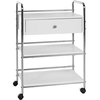 Carro Para Aparatos Cosméticos Pl912 Madera Blanco 36x59x82 Cm Clp