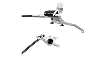 Hope tech 4 x2 disc break   latiguillo estandar delantero plateado   negro