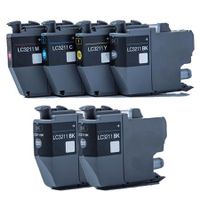 compatible multipack brother mfc-j890dw printer ink cartridges 6 pack -lc3211bk