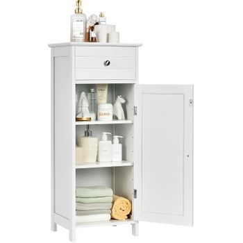 Armario De Pie Para Baño Organizador, Madera Costway 35 X 30 X 87 Cm