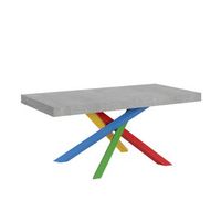 mesa extensible 90x200304 cm volantis cemento estructura multicolor 4b