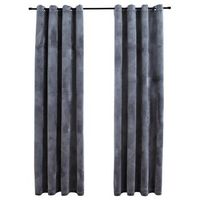 2 piezas cortinas opacas  cortinas oscurantes anillas terciopelo antracita 140x245 cm