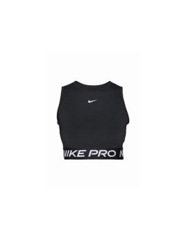 Camiseta Tirantes de Fitness Nike Pro DriFit Cropped Mujer Negro/Gris