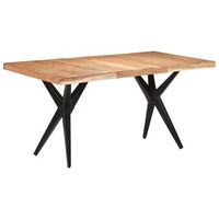 mesa de comedor de madera maciza de acacia 160x80x76 cm vidaxl