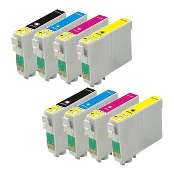 Compatible Multipack Epson Stylus SX445WE Printer Ink Cartridges (8 Pack) -C13T12814011
