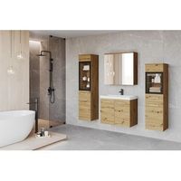 conjunto de muebles de bano madrid ii juego de muebles de bano lavabo incluido sin iluminacion led color roble artisan