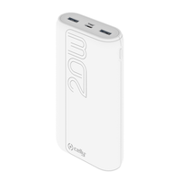 power bank 20a propower potencia max 22w entrada microusb y usbc salidas 2 usb y usbc blanco