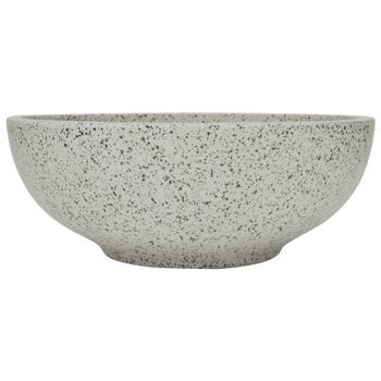 Lavabo De Baño Moderno | Lavabo Sobre Encimera Redondo Cerámica Gris Φ41x14 Cm