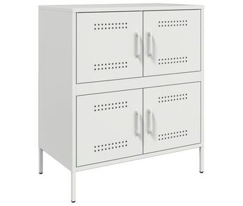 Vidaxl aparador de acero blanco 68x39x79 cm