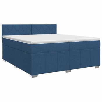 Cama Tapizada 200x200x88 Cm Tejido - Azul