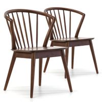pack 2 sillas color nogal madera maciza 55 x 585 x 84 cm
