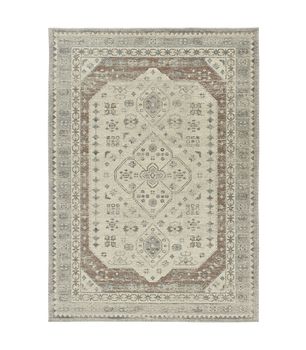 Lua 3111 - Plata - Alfombra Diseño Oriental Floral · 100% Poliéster Reciclado · Interior y Exterior