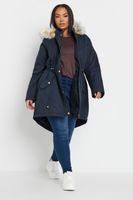 yours abrigo parka azul marino con capucha  mujer curvy y tallas grandes yours