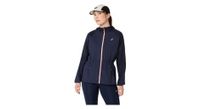 chaqueta cortavientos asics road packable azul para mujer