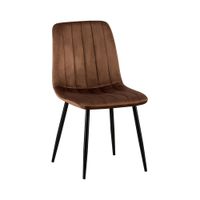 silla de comedor con asiento en terciopelo marron