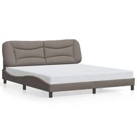 estructura de cama sin colchon hvar tela gris taupe 180x200 cm vidaxl
