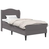 estructura de cama gris 90 x 190 cm cuero sintetico vidaxl