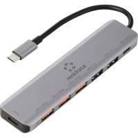 hub renkforce 7 puertos 10 gbits rf-7465828 usb-c compacto gris