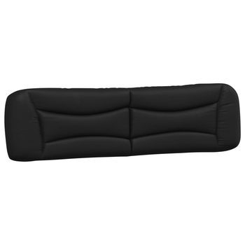 Cabecero De Cama | Panel De Cabecera | Decoración De Pared Acolchado Cuero Sintético Negro 200 Cm