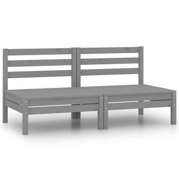 Sofá De Jardín 2 Plazas | Sofá De Exterior Madera Maciza Pino Gris