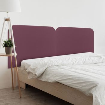 Dhome Cabecero Vino Tinto Curvo Tapizado En Polipiel 160 Dual Con Patas Altura 125cm Para Pared Acústico Absorbente Dormitorio (vino Tinto, 160 Dual)