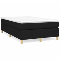 cama tapizada 203x120x35 cm tejido 100  poliester contrachapado y madera tratada - negro