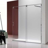 frontal de ducha  puerta corredera slim perfil cromado 150 cm pared lateral 66 - 69 cm