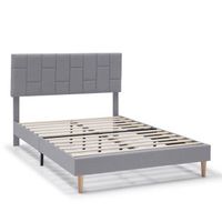 estructura de cama tapizada sorni de 30 cm 90x190 cm gris claro