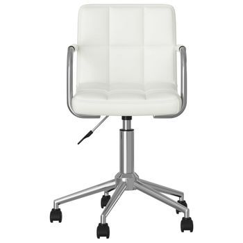 Silla De Comedor | Silla De Cocina | Mueble De Comedor Giratoria Cuero Sintético Blanco