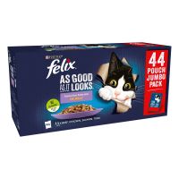 felix as good as it looks pouches in jelly mega pack 88 x 100g - mixed selection