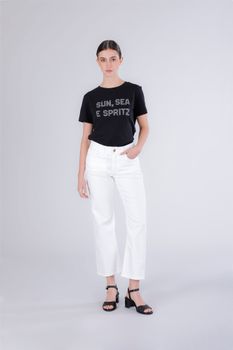 vaqueros de corte bota de mezclilla de toro off white 28