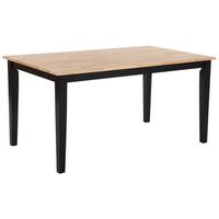 mesa de comedor de madera clara y madera de caucho negra 75 x 150 x 90 cm con patas de madera estilo escandinavo georgia