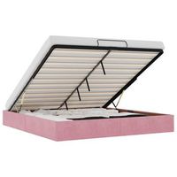 estructura cama otomana sin colchon terciopelo rosa 160x200 cm vidaxl