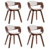 sillas de comedor 4 unidades madera curvada y cuero sintetico vidaxl