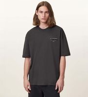 all saints para hombre m002pc camiseta redact gris oscuro m casual algodon manga corta