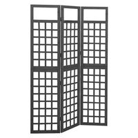 biomboenrejado de 3 paneles madera de abeto negro 121x180 cm vidaxl