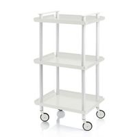 carrito auxiliar leky armazon blanco 3 estantes multifuncional practico y decorativoacerorojo