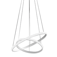 iole s2 lampara de arana led regulable 40w - suspension moderna de doble aro blanco luz calida 3000k 2000lm diseno elegante