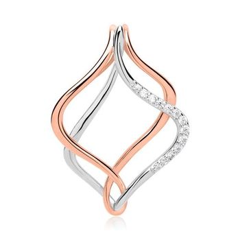 Colgante de plata 925 bicolor con circonita cúbica