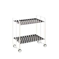 carrito auxiliar plegable bauhaus con ruedas - armazon metalico blanco 2 niveles y 4 posiciones ajustables08