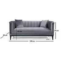 sofa 2 plazas trendy gris oscuro