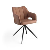 set 2 sillas de comedor ecopiel orid - marron