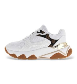 Guess para mujer. FLTMZZELE12 Zapatillas Mazzy blanco (39), 1 a 3cm, Cordones, Casual, Poliéster