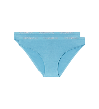 Emporio Armani para mujer. EW000403_AF19024 Set de 2 Braguitas Think azul (M), Homewear, Viscosa, Turquesa