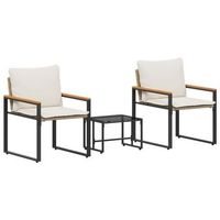 juegos de muebles con cojin 3 piezas  mobiliario de jardin beige y crema ratan
