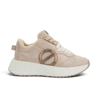 NO NAME para mujer. NNVECC0 Zapatillas de Piel Carter Jogger Crystal Cocoon nude (41), Plano, 1 a 3cm, Serraje, Cordones, Casual