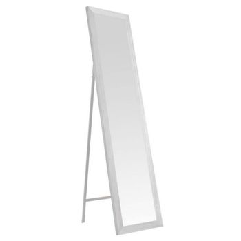 Espejo de pie blanco decapé de madera de 37x157 cm