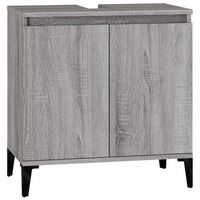 armario de almacenamiento  armario de lavabo madera contrachapada gris sonoma 58x33x60 cm